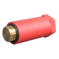 Baustopfen-Kunststoff rot 1/2'' mit Messinggewinde