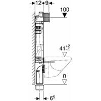 Geberit Kombifix Element für Wand-WC, Höhe 108 cm, mit SIGMA Unterputz-Spülkasten - 110300005
