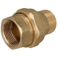 Messing Gewindefitting-Verschraubung 1'' IG x 1'' AG - flachdichtend