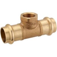 Press-T-Stück aus Rotguss 18 - 1/2'' IG - 18 mm für Kupferrohre - DVGW-zertifiziert - für V- & M-Kontur