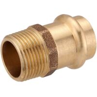 Press-Übergang aus Rotguss 28 mm - 3/4'' AG - für Kupferrohre - DVGW-zertifiziert - für V- & M-Kontur