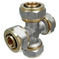 Schraubfitting-Kreuzung (4 x) 20 x 2,0 mm für Alu-Mehrschicht-Verbundrohr
