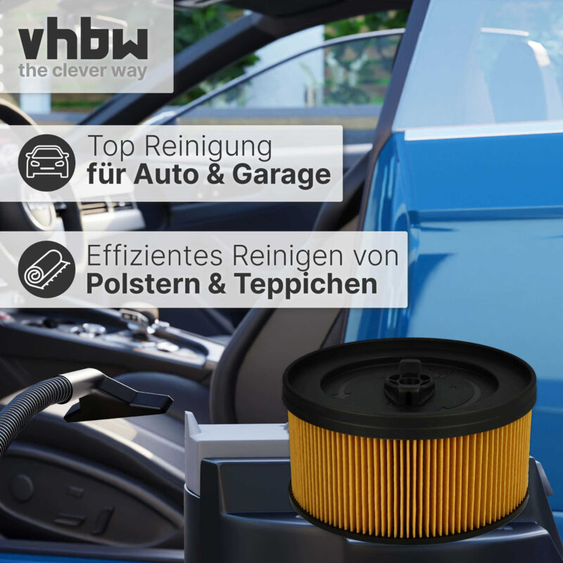 vhbw Vouwfilter compatibel met Bosch AdvancedVac 20 nat- en