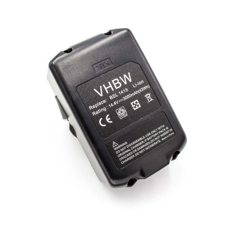 vhbw Akku kompatibel mit Hitachi / HiKOKI WM 14DBL, WP 14DSL, WR 14DBAL  Elektrowerkzeug (3000mAh Li-Ion 14,4 V)