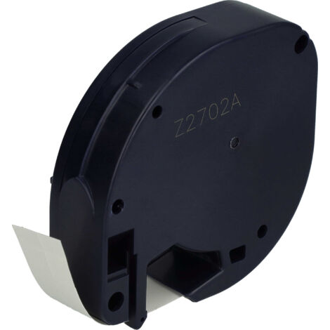 vhbw Schriftband-Kassette Plastik kompatibel mit Dymo LetraTag LT-100T, LT-100H, 2000 Etiketten-Drucker 4m x 12mm Schwarz auf Weiß, Kunststoff
