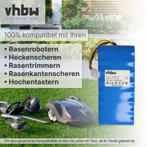 Vhbw Batterie 5200mAh 18V Li-Ion Remplacement Pour Husqvarna 5881464-01 5881464-02 5895852-01 Robot Tondeuse - Haute Autonomie