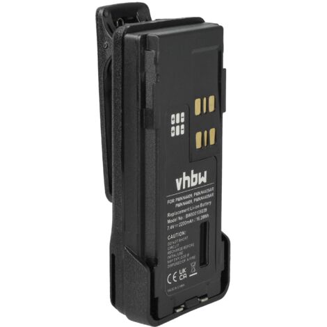 vhbw Akku Ersatz für Motorola PMNN4491, PMNN4491B, PMNN4493 für Funkgerät, Walkie Talkie (2200 mAh, 7,4 V, Li-Ion) + Gürtelclip (1/5)