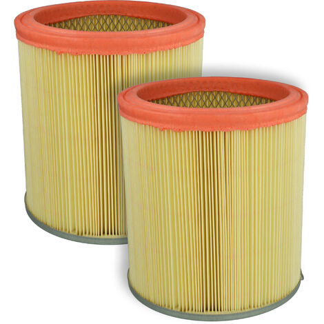 vhbw Filterset 2x Faltenfilter kompatibel mit Rowenta RU 01PT PT, RU 010  Staubsauger - Filter, Patronenfilter, Kunststoff / Filterpapier, orange gelb