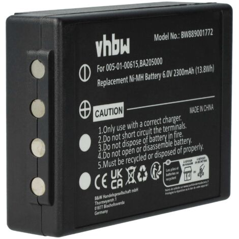 vhbw Akku kompatibel mit HBC Technos, Crane Truck Driving Industrie-Funkfernsteuerung Fernbedienung (2300 mAh, 6 V, NiMH) - Schwarz (1/5)