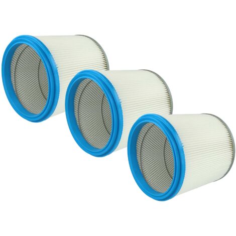 vhbw 3x Faltenfilter kompatibel mit Starmix HG 8, SRP2HG8, HG 61 DW, HG 7, HG 6 Staubsauger - Patronenfilter, Blau Silber Weiß, Abwaschbar (1/5)