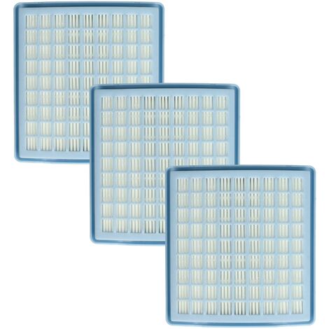 vhbw 3x Staubsaugerfilter kompatibel mit Miele S145 Omnia Mini, S145, S144 Senator 1300 Staubsauger - HEPA Abluft-Filter Weiß Hellblau (1/5)