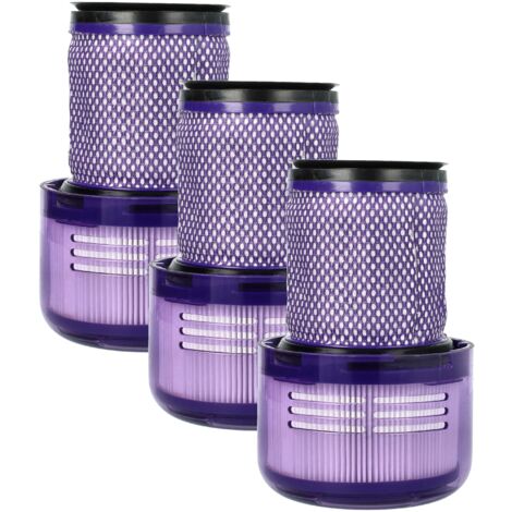 vhbw 3x Staubsaugerfilter kompatibel mit Dyson V12 Slim, V12, V12 Detect Slim, V12 Detect Slim Absolute Staubsauger - HEPA-Filter Weiß Lila (1/5)