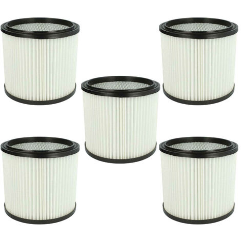 vhbw 5x Faltenfilter kompatibel mit FIF Staubsauger - Filter, Patronenfilter, weiß