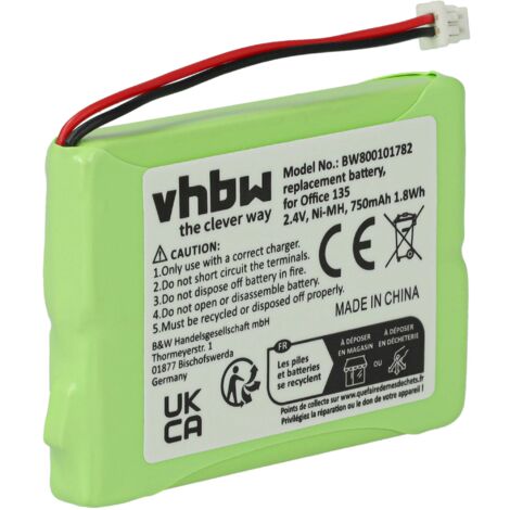 Batterie 700mAh 2,4V Ni-MH Compatible Avec Téléphones Ascom Ascotel Office 135/135pro - Couleur Jaune