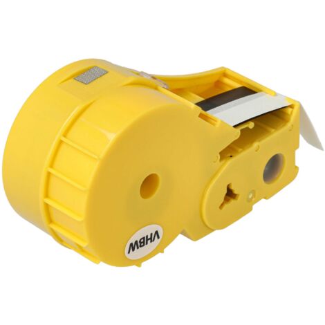 2 Cintas De Repuesto Vhbw Para Impresora Brady BMP21 - 19,05 Mm Ancho, Negro Sobre Blanco, Vinilo Permanente