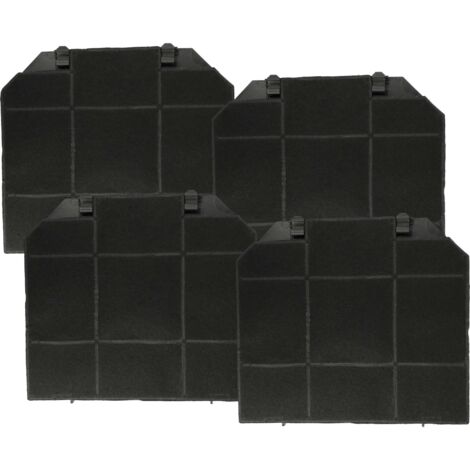 vhbw 4x Aktivkohlefilter kompatibel mit Franke Planar Insel FPL 607 I XS 645 H Dunstabzugshaube - 26,5 x 23,5 x 1,5 cm (1/5)