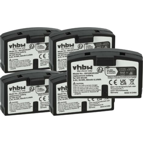 vhbw 5x Akku kompatibel mit AKG Balance K 122 IR, K 216 AFC, K 215 AFC Wireless Headset Kopfhörer (60 mAh, 2,4 V, NiMH) (1/5)