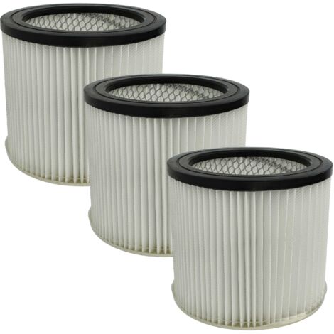vhbw 3x Faltenfilter kompatibel mit Scheppach NTS30 Premium Nass- & Trockensauger - Patronenfilter, Schwarz Weiß (1/5)