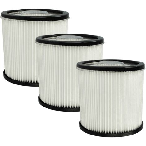 vhbw 3x Staubsaugerfilter kompatibel mit Scheppach NTS20, NTS16 Staubsauger - HEPA-Filter Schwarz Weiß (1/5)