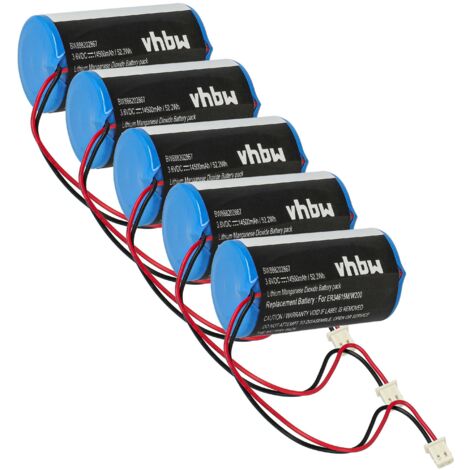 vhbw 5x Batterie Ersatz für Visonic U-ER34615M/W200 für Alarmanlage, Alarmsystem (14500 mAh, 3,6 V, Li-SOCl2) (1/5)