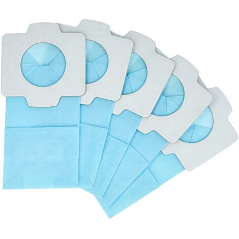 vhbw 5x Staubsaugerbeutel kompatibel mit Makita 4076DWR, 4076DWX, 4093D, BCL142, BCL180Z Staubsauger - Papier, 11,8cm x 6cm, hellblau