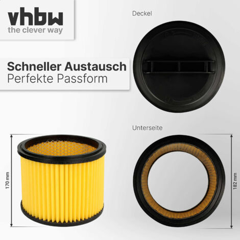 Vhbw 2x Filtro Plisado Compatible Con Einhell TE-VC 2230 SACL EX UKCA 2230 Sacl 2230 Sacl Ex Ch Aspiradora En Seco Y Humedo Negro Blanco 89463362