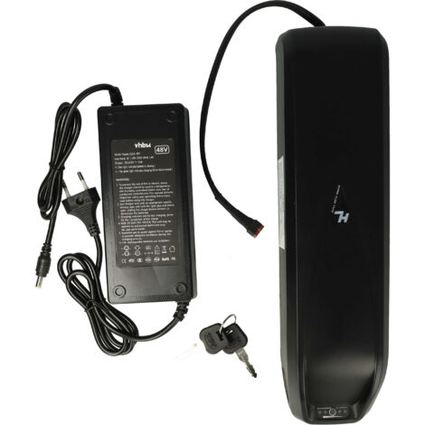 vhbw Unterrohrakku Akku kompatibel mit Bafang BBS01, E-Bikes und Pedelecs kompatibel mit Hailong Akkusystem - Inkl. Ladegerät (10,4 Ah, 48 V, Li-Ion)