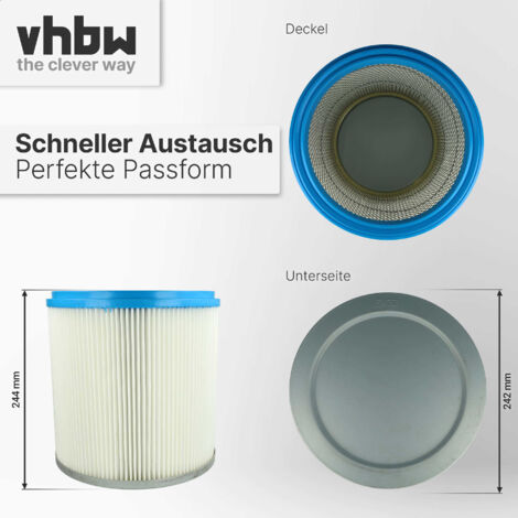 Sillar Ersatzfilter Für Bosch GAS 25/50/50M – Feinstaub-Faltenfilter, Waschbar, Ø 25,7 Cm, Passend Für Viele Nass-/Trockensauger