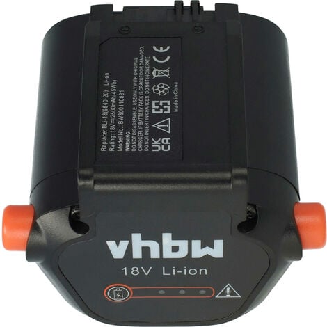 vhbw Akku kompatibel mit Gardena Akku-Heckenschere EasyCut Li-18/50, ComfortCut Li-18/50 & Li-18/60 Ersatz für BLi-18, 9840-20, 9839-20 - (Li-Ion, 2500mAh, 18V)