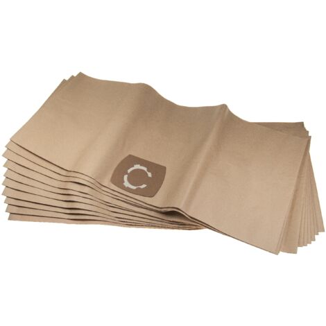 vhbw 10x Staubbeutel kompatibel mit Einhell RT-VC 1600 E Staubsauger - 33,1cm x 77,7cm beige