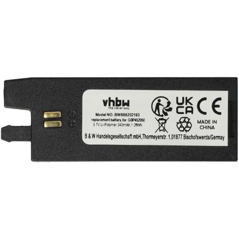 vhbw Accuvervanging voor Gibson GBP452050 voor elektrische gitaar (340mAh, 3 ,7V, Li-Polymeer