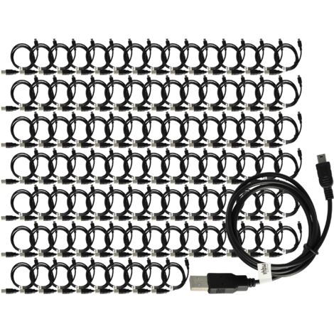 vhbw 100x Universal USB Datenkabel 2-in-1 Ladekabel für alle gängige GPS Navi-Geräte - 100cm Schwarz (1/5)