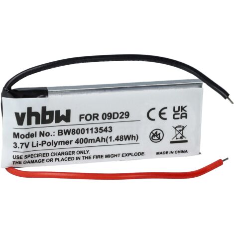 Batteria Ricambio Vhbw Per Cuffie Cardo Scala Rider Freecom 2 - 400mAh, 3.7V Li-Poly (Sostituisce H452050)
