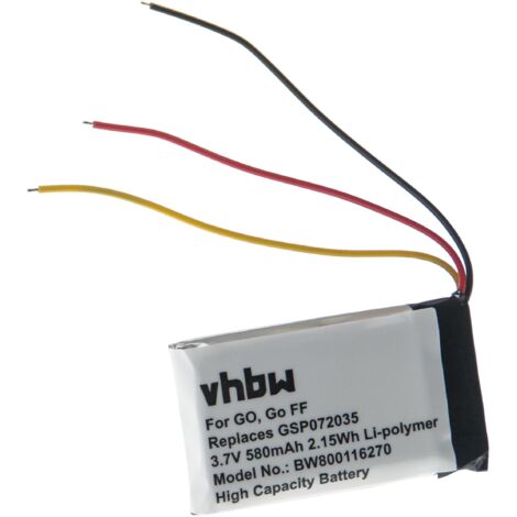 vhbw Akku Ersatz für JBL GSP072035 für Lautsprecher Boxen Speaker (580mAh, 3,7V, Li-Polymer)