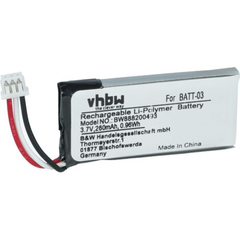 Vhbw Batteria Compatibile Per Cuffie Sennheiser MB Pro 1, Pro 2, OfficeRunner - 180mAh, 3,7V, Li-Ion - 3