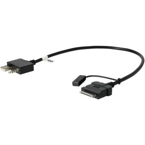 vhbw Aux Adapter-Kabel Klinke USB OTG kompatibel mit KFZ Auto