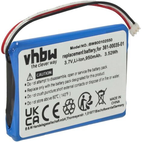 vhbw 1x Akku kompatibel mit Garmin Nüvi 150T, 140T, 2545, 2545LM GPS Navigation Navi (930 mAh, 3,7 V, Li-Ion)