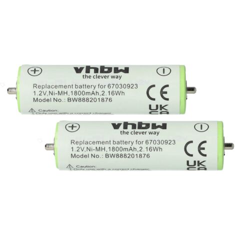 vhbw 2x Akku kompatibel mit Braun 81480819, 81488434, 81506874, 81506885, 81506889 Rasierer Haarschneider (1800mAh, 1,2V, NiMH) (1/5)