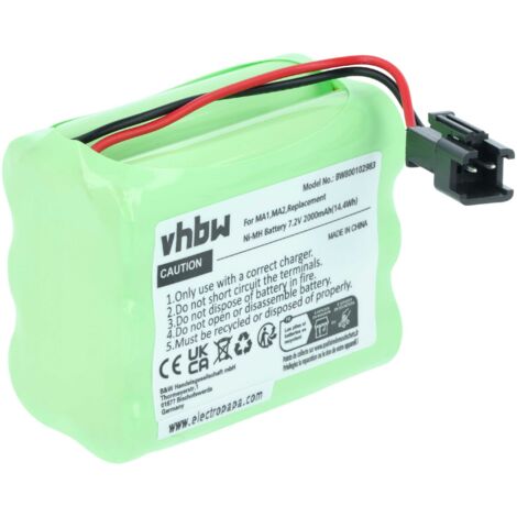 vhbw Akku kompatibel mit Tivoli PAL MA-1, PAL MA-2, PAL MA-3, PAL+, iPAL MA-1, iPAL MA-2 digital Radio (2000mAh, 7,2V, NiMH)