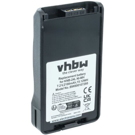 vhbw Akku Ersatz für Kenwood KNB-68LC für Funkgerät, Walkie Talkie (2100 mAh, 7,2 V, NiMH) (1/5)