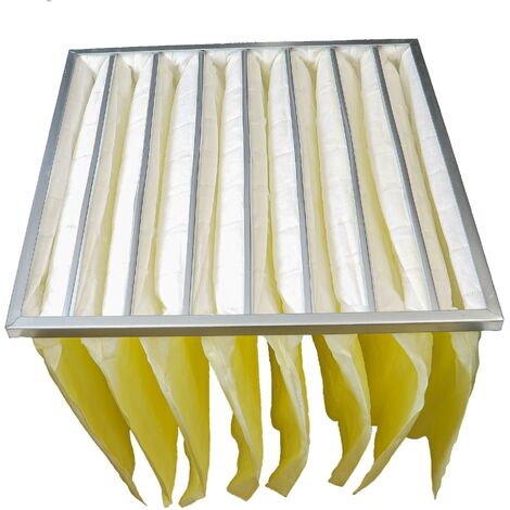 vhbw Taschenfilter für Klima- und Lüftungsanlagen - Filter F7, 59,2 x 59,2  x 52,5 cm, Gelb