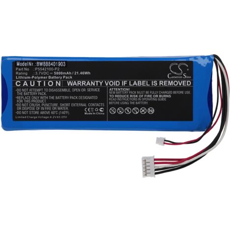 vhbw Akku kompatibel mit JBL Pulse 3 Lautsprecher Boxen Speaker (5800mAh, 3,7V, Li-Polymer)