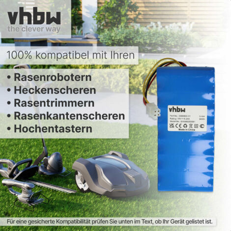 Batteria Vhbw 5200mAh 18V Per Robot Tagliaerba – Sostituisce Husqvarna 580 68 33-01, 580683301, 5806833-01, 580683302