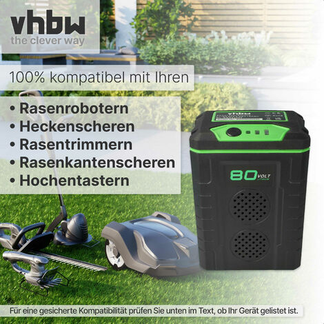 EXTENSILO 1x Akku kompatibel mit Greenworks 80V GD80CS50, 80V GD80HT, GCS80450, GD80PHT, GD80PS, EDA75, GBL80320, GCS80420 (2500mAh, 80V, Li-Ion)
