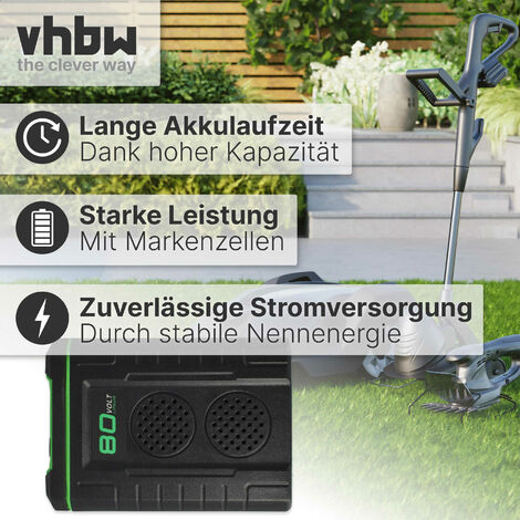 EXTENSILO 1x Akku kompatibel mit Greenworks 80V GD80CS50, 80V GD80HT, GCS80450, GD80PHT, GD80PS, EDA75, GBL80320, GCS80420 (2500mAh, 80V, Li-Ion)