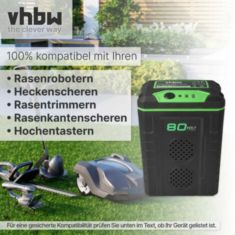 EXTENSILO 1x Akku kompatibel mit Greenworks 46 cm SP 80V GD80LM46SP, 51 cm SP 80V GD80LM51SP, 80V GD80BCB, 80V GD80BL (2500mAh, 80V, Li-Ion)