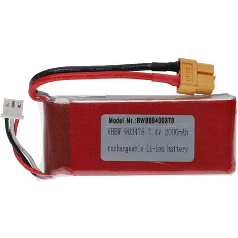 Vhbw Akku 500mAh 3,7V Li-Ion Mit SM-2P Stecker – Ersatzakku Für RC-Modelle Wie Autos, Helikopter, Boote