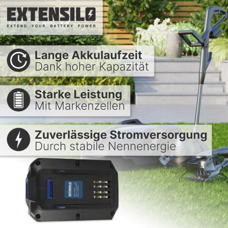 EXTENSILO Akku Ersatz für Lux Tools 36LB2600, 1787233 für Rasenmäher