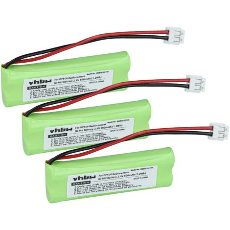 vhbw 3x Ni-MH Akku 500mAh (2.4V) kompatibel mit Festnetz Telefon Medion Life S63036, S63064, S63080, S63082, X63003, S63075, S63182 Ersatz für VT50AAAALH2BMJZ, GP1010. (1/5)