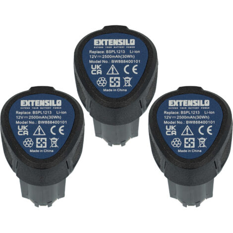 EXTENSILO 3x Akku Ersatz für Ryobi BSPL1213 für Elektrowerkzeug (2500 mAh, Li-Ion, 12 V) (1/5)